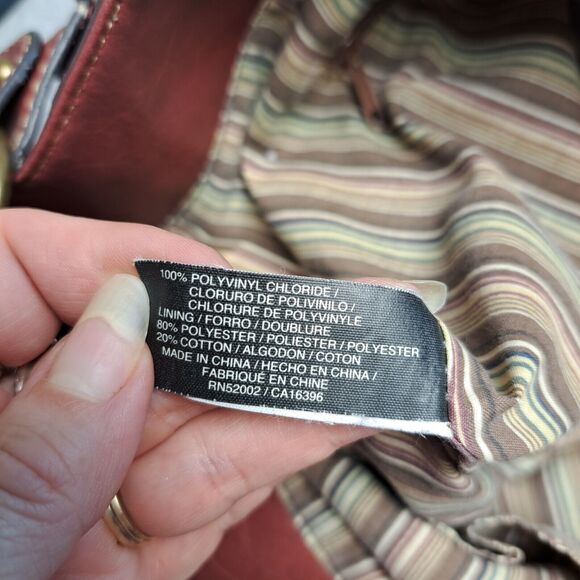 Liz & Co Purse Half Moon Bag Satchel Rosewood Vegan Leather Handbag boho hippie - Picture 12 of 15